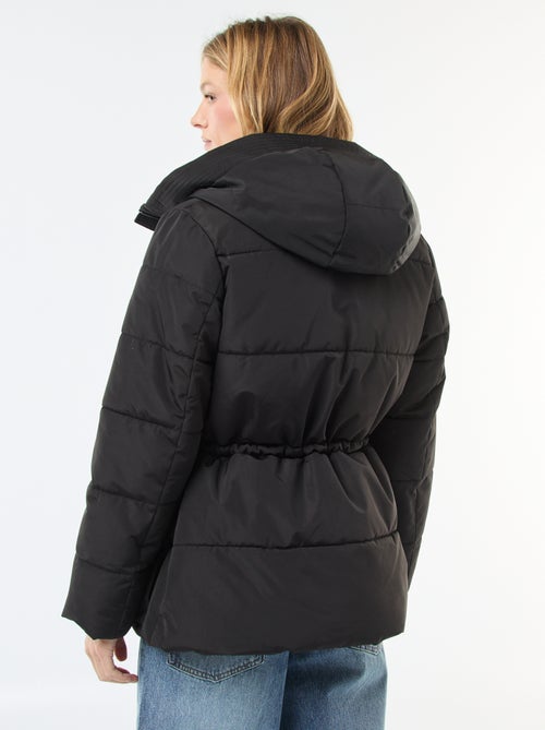 Halflang, gewatteerd donsjack met capuchon - Kiabi