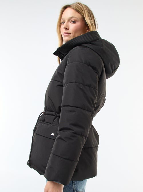 Halflang, gewatteerd donsjack met capuchon - Kiabi