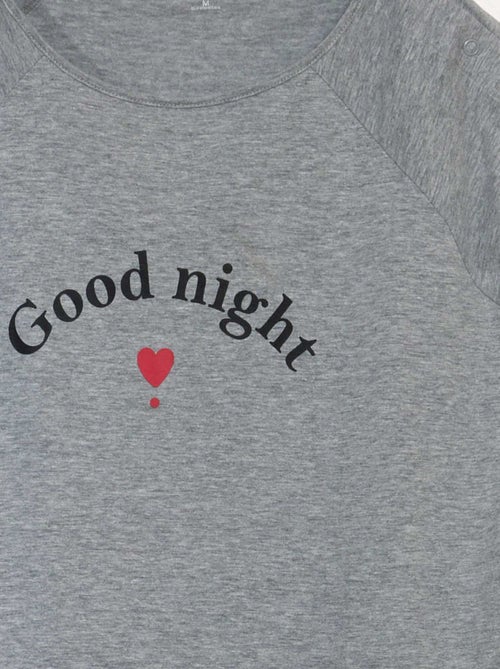 Halflang T-shirt met drukknopen op de schouders - So Easy - Kiabi