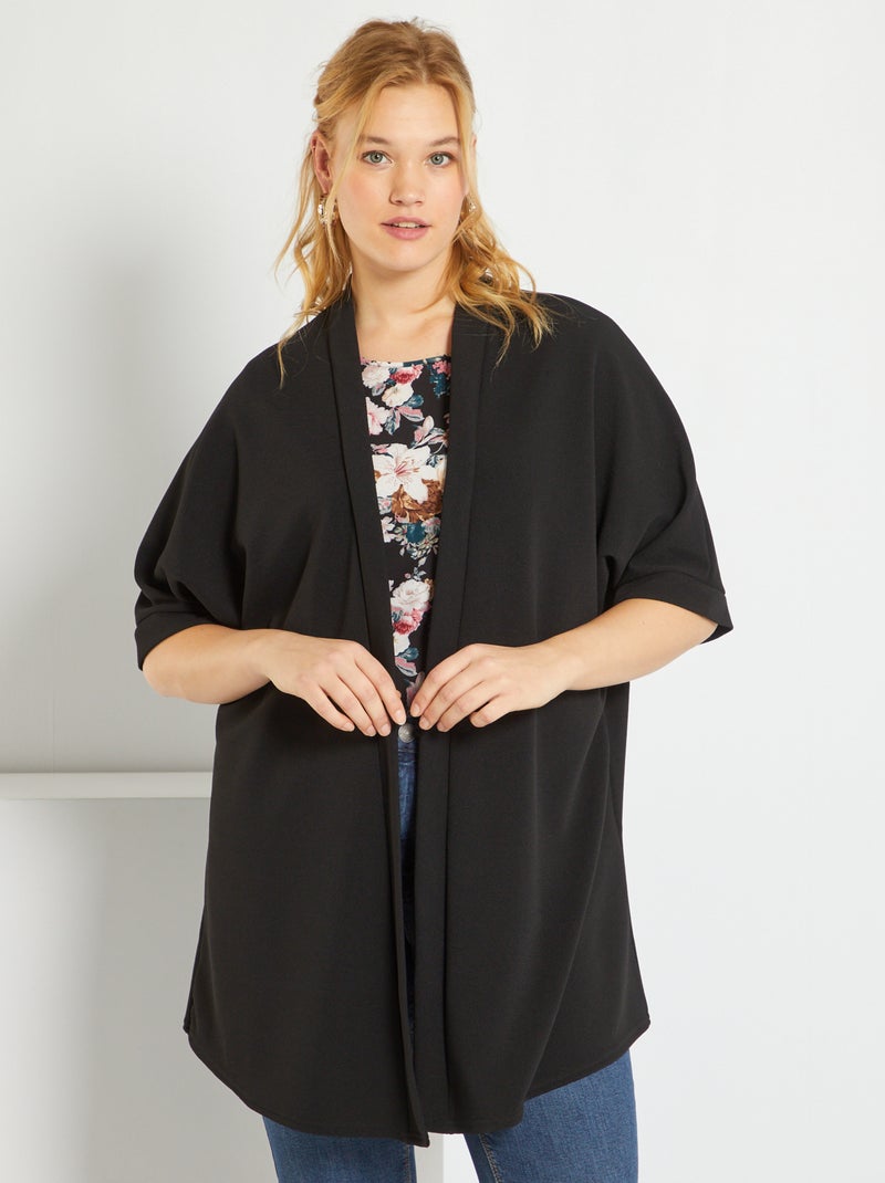 Halflang vest zwart - Kiabi