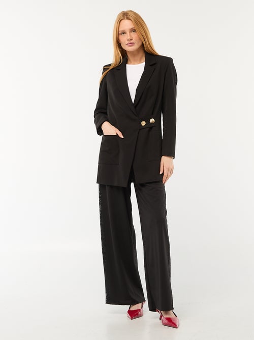 Halflange blazer met goudkleurige gehamerde knopen - Kiabi