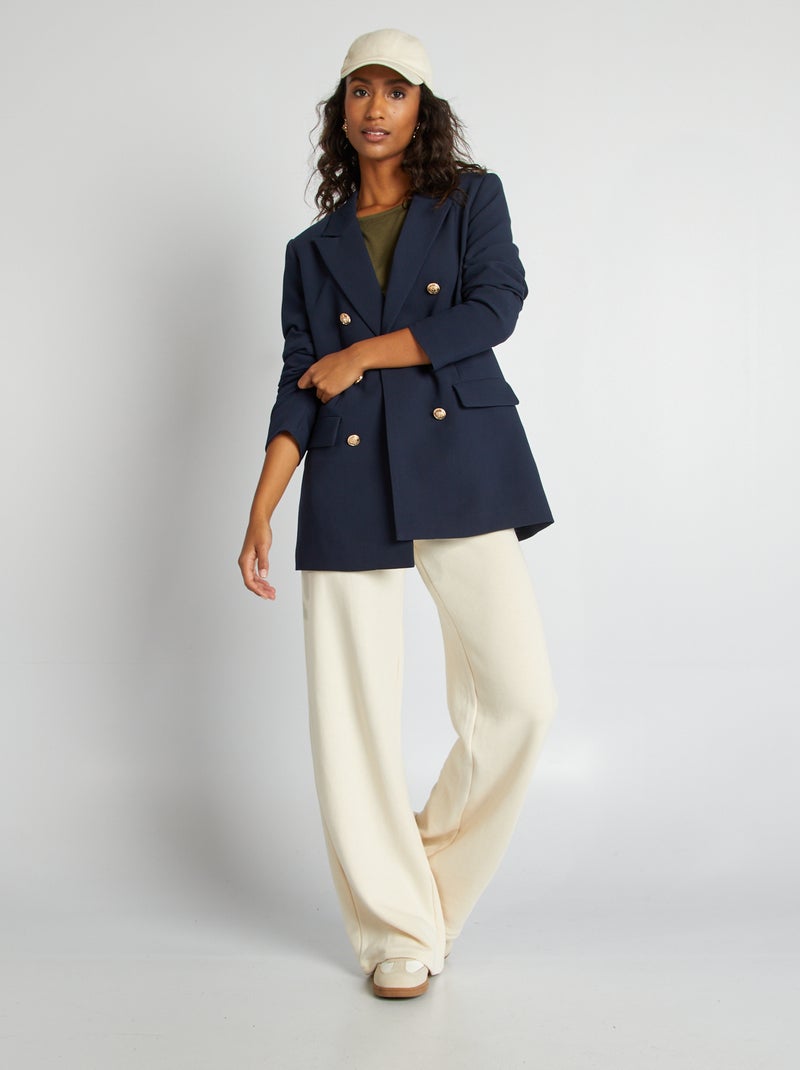 Halflange blazer met goudkleurige knoopjes BLAUW - Kiabi