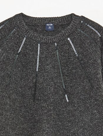 Halflange, gebreide jurk met lovertjes