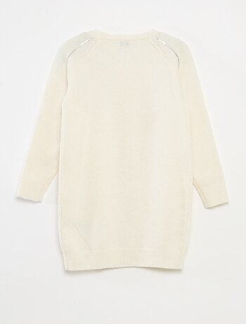 Halflange, gebreide jurk met lovertjes