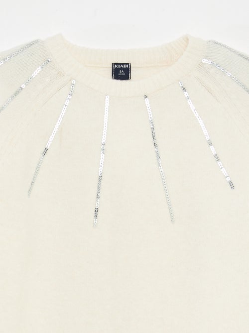 Halflange, gebreide jurk met lovertjes - Kiabi