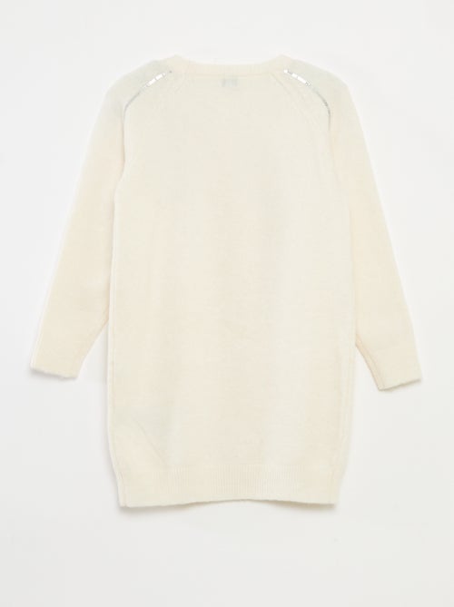 Halflange, gebreide jurk met lovertjes - Kiabi