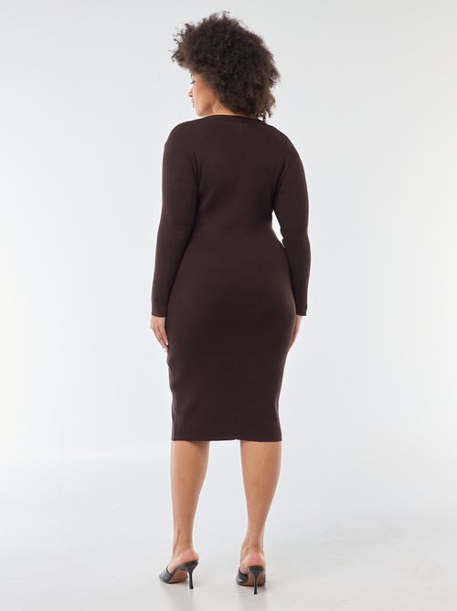 Halflange jurk/vestje van zware ribstof - Kiabi