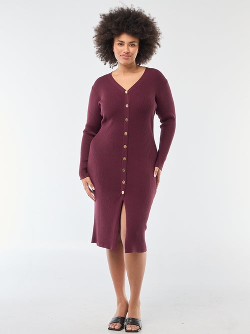 Halflange jurk/vestje van zware ribstof - Kiabi