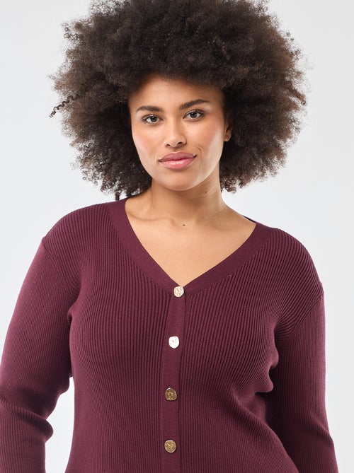 Halflange jurk/vestje van zware ribstof - Kiabi