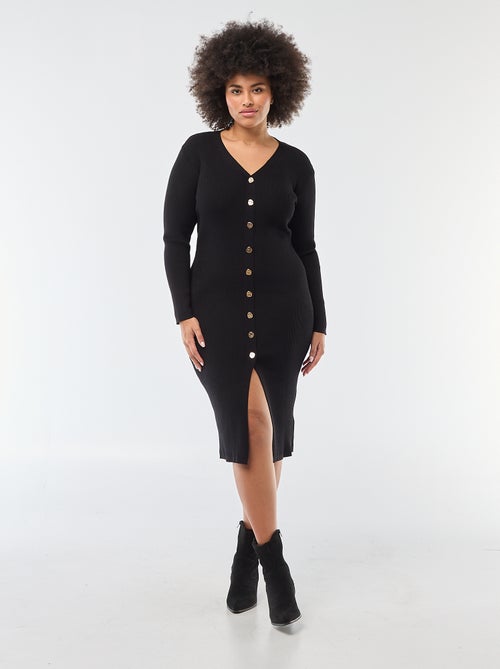 Halflange jurk/vestje van zware ribstof - Kiabi