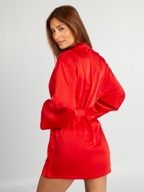 Halflange kimono met satijnglans - Kiabi