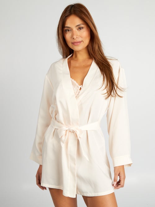 Halflange kimono met satijnglans - Kiabi