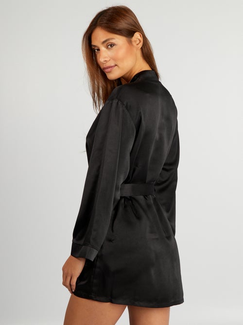 Halflange kimono met satijnglans - Kiabi