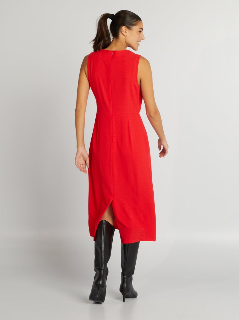 Halflange, mouwloze jurk ROOD - Kiabi