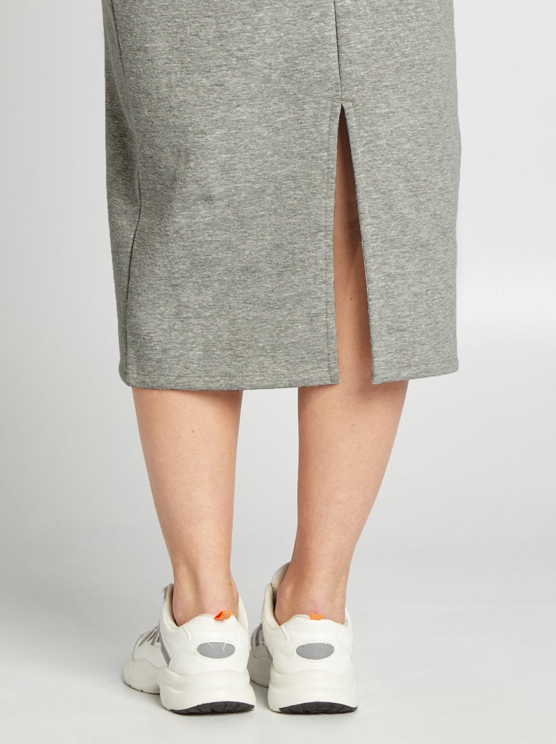 Halflange rok in joggingmodel zwart - Kiabi