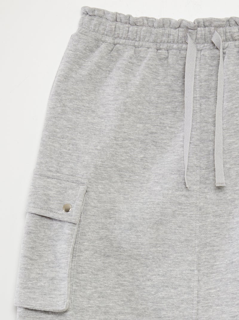 Halflange rok van joggingstof GRIJS - Kiabi