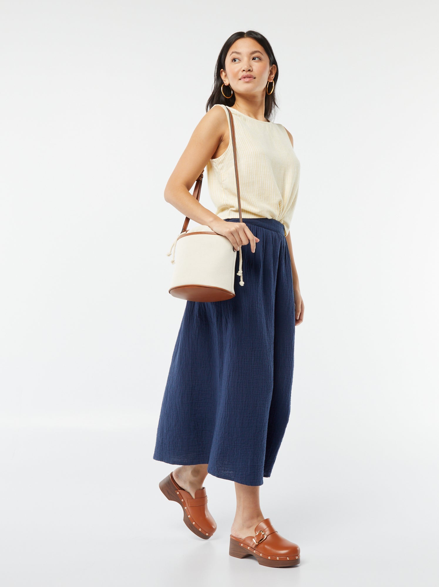Lange rok – stroken met bloemenmotief – AnnaS Webshop