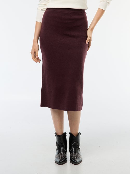 Halflange rok van ottoman-stof - Kiabi