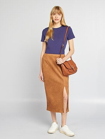 Halflange rok van suèdine