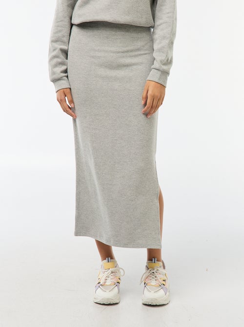 Halflange rok van zacht tricot - Kiabi