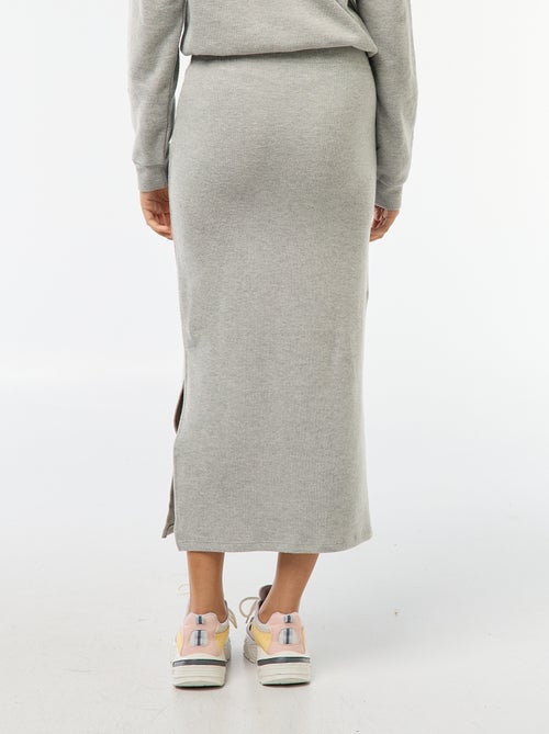Halflange rok van zacht tricot - Kiabi