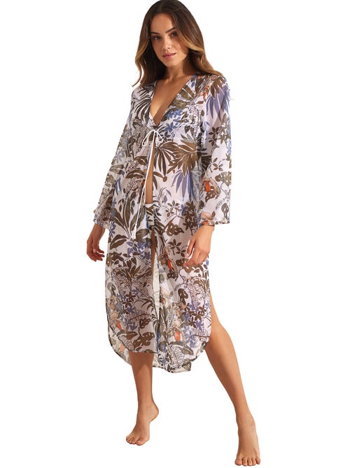 Halflange strandkimono amazonia - Kiabi