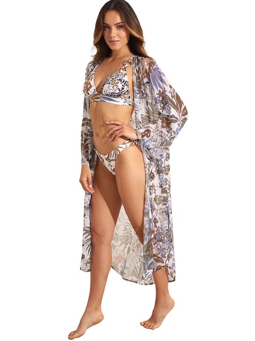 Halflange strandkimono amazonia - Kiabi