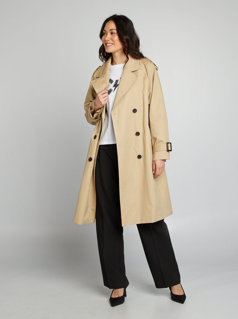 Halflange trenchcoat BIEGE - Kiabi