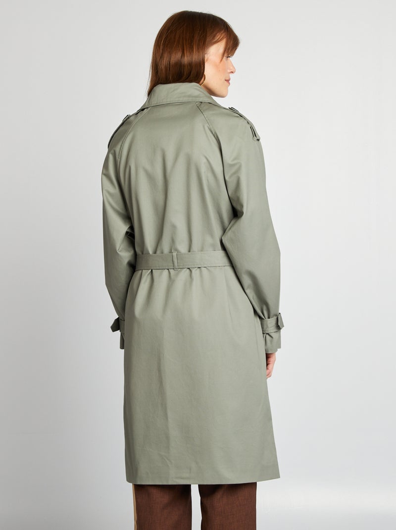 Halflange trenchcoat GROEN - Kiabi