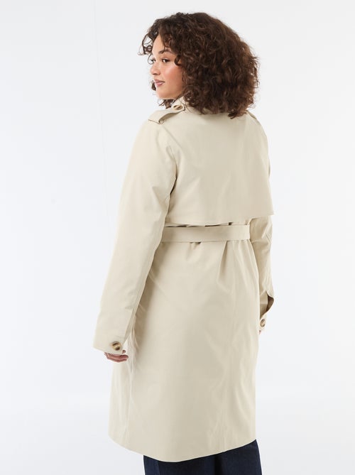 Halflange trenchcoat met overhemdkraag - Kiabi