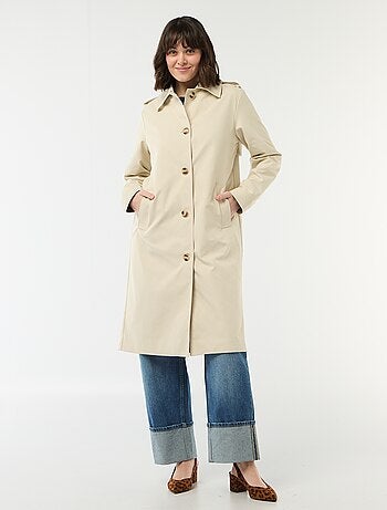 Halflange trenchcoat met puntkraag