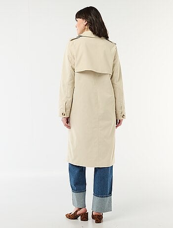 Halflange trenchcoat met puntkraag