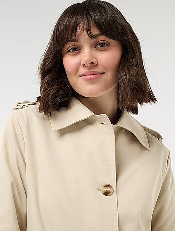 Halflange trenchcoat met puntkraag