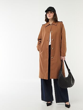 Halflange trenchcoat met puntkraag