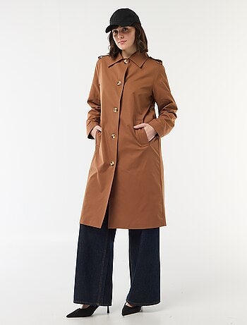 Halflange trenchcoat met puntkraag