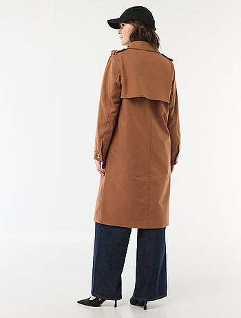 Halflange trenchcoat met puntkraag