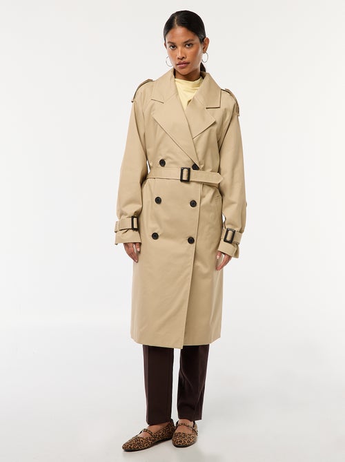 Halflange trenchcoat van dunne stof - Kiabi