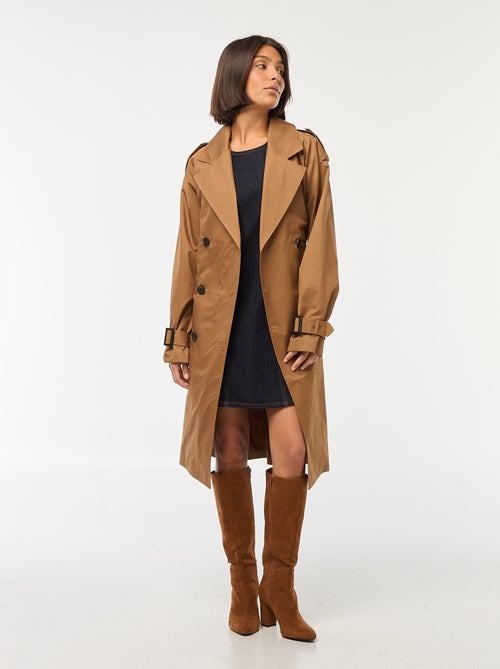 Halflange trenchcoat van dunne stof - Kiabi