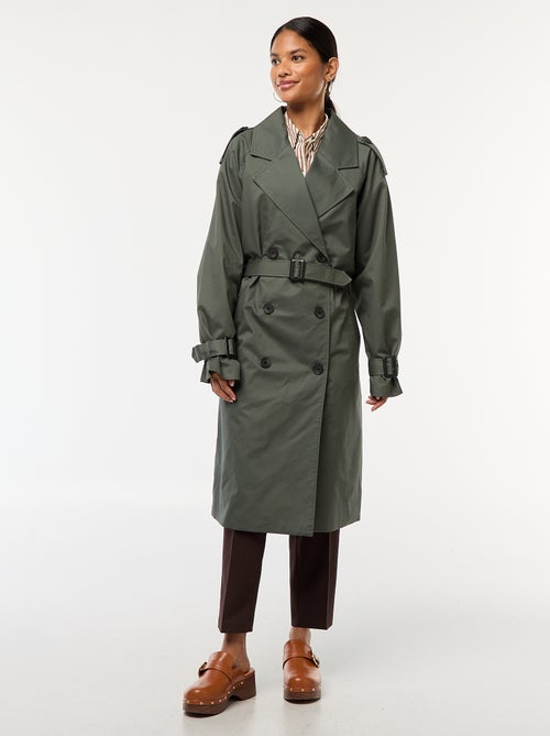 Halflange trenchcoat van dunne stof - Kiabi