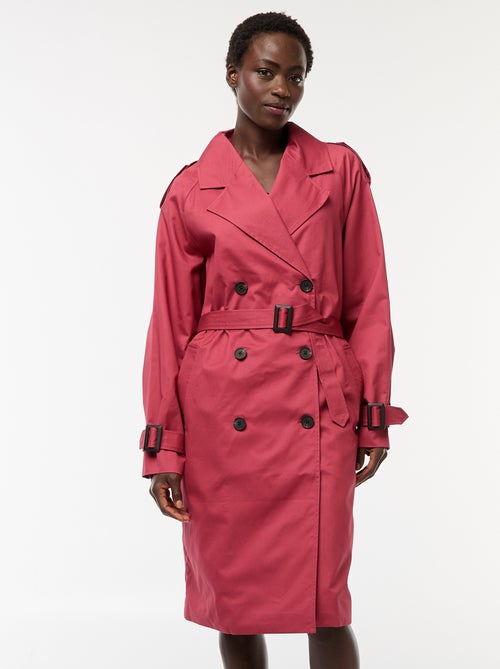 Halflange trenchcoat van dunne stof - Kiabi