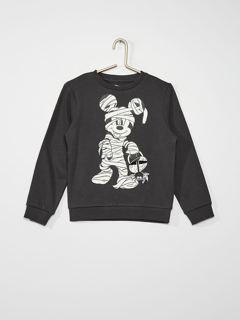 Halloween-sweater met Mickey-print ZWART - Kiabi