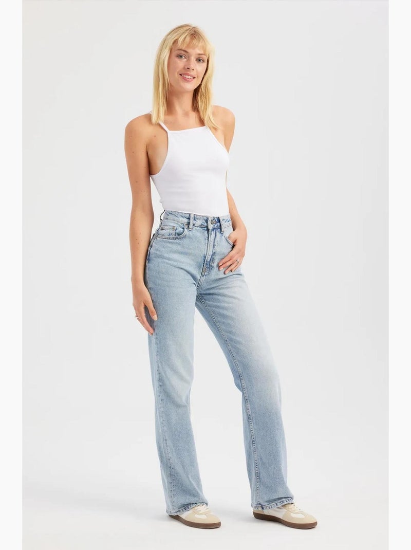 Halterhals katoenen cami-top hiccup Wit - Kiabi