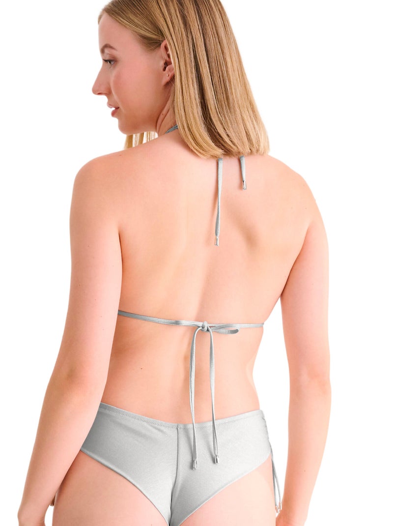 Haltertop driehoekig zwempak blue lagoon Zilver - Kiabi