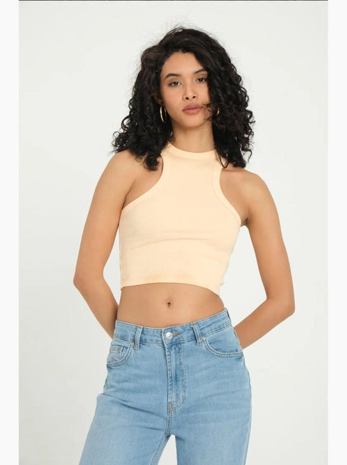 Haltertop rib basic kort hiccup - Kiabi