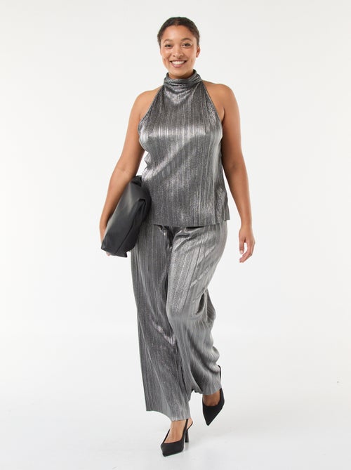 Haltertop van plissétricot - Kiabi