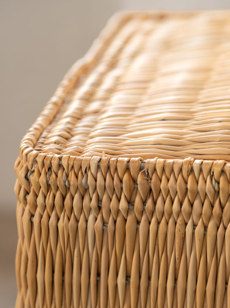 Handgemaakte geweven poef van stro Schelpbeige - Kiabi