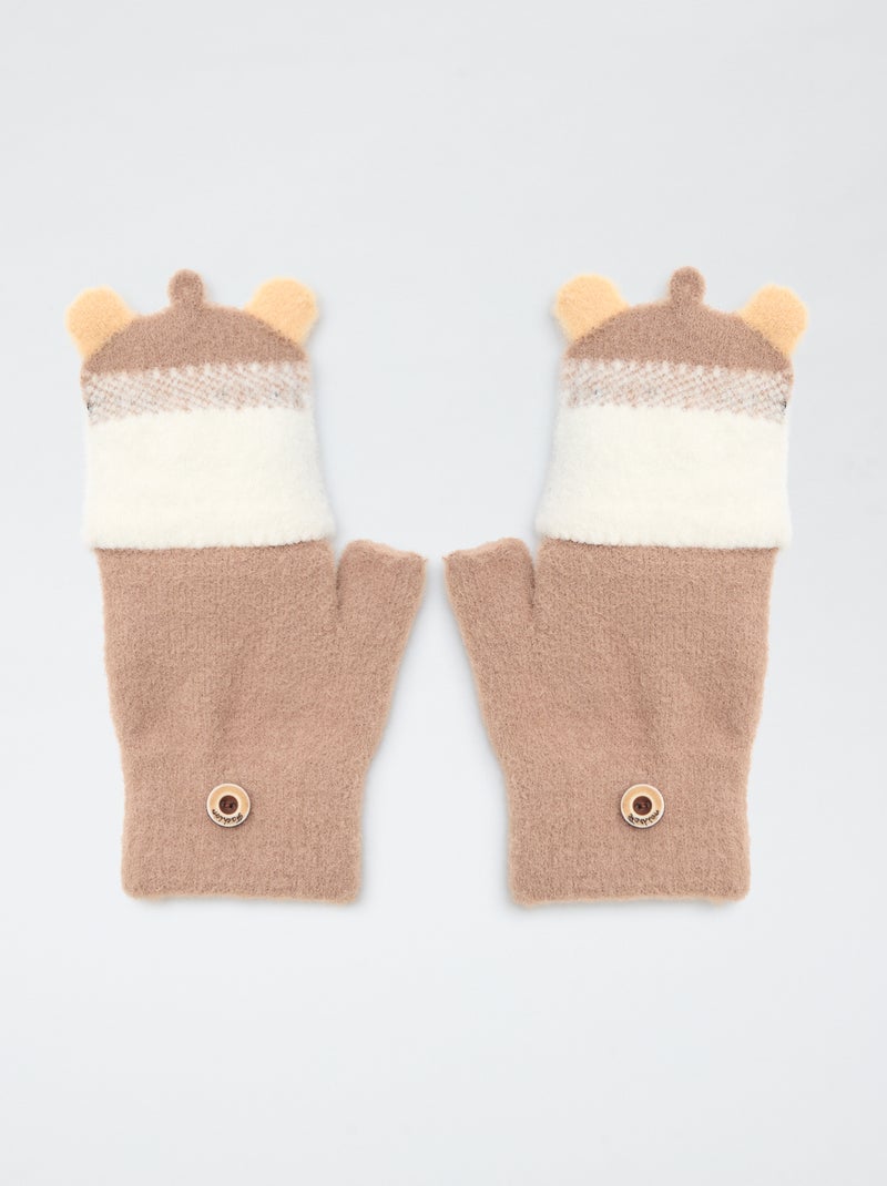 WE Fashion teddy handschoenen bruin