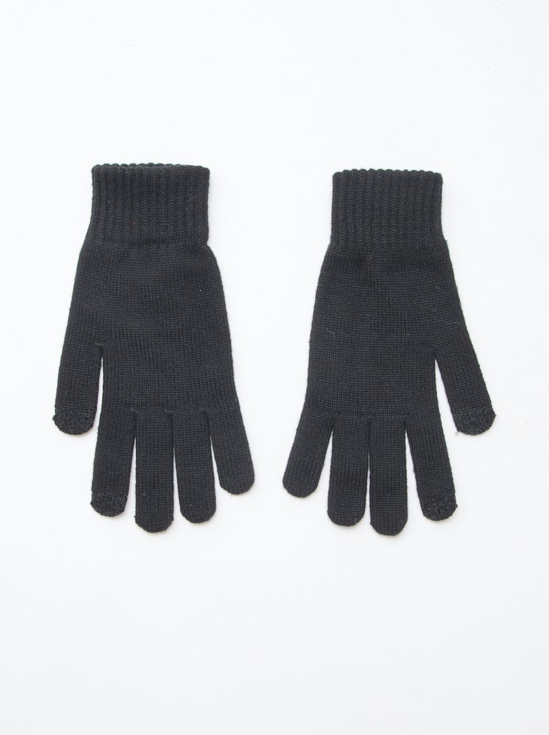 Handschoenen van dun tricot Zwart - Kiabi