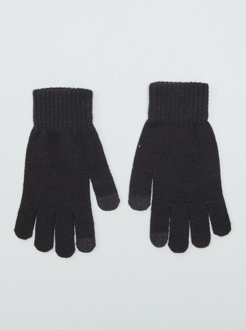 Handschoenen van ribstof ZWART - Kiabi