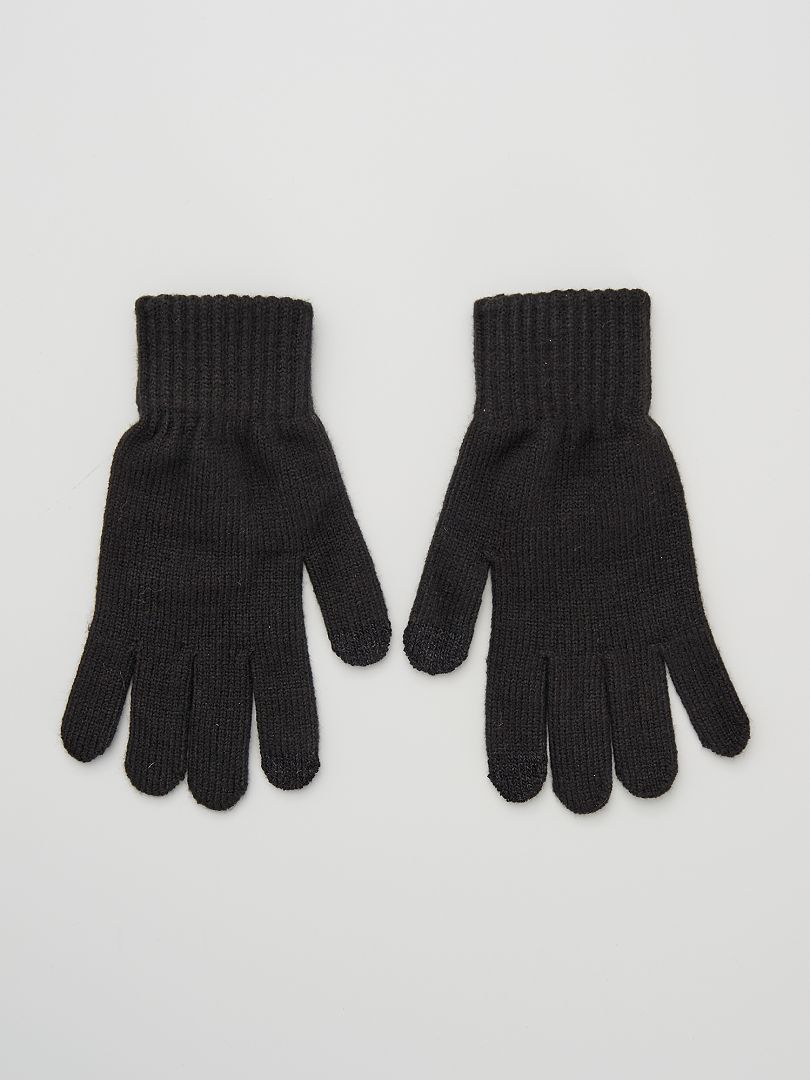 Handschoenen van tricot zwart - Kiabi